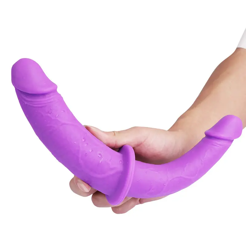 Double Dildo Large Size Silicone Purple