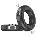 Black Silicone USB Rechargeable Vibrating Cock Ring with 10 Speeds
