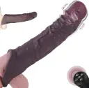 Realistic Silicone USB Rechargeable Vibrating Penis Sleeve with Remote - 10 Speeds