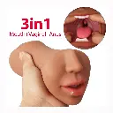 3-in-1 Realistic Brown TPE Male Masturbator (Mouth, Vaginal, Anal)