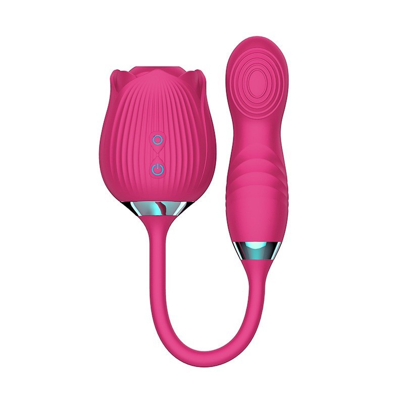Rose Sucker + Thrusting G-Spot Egg Combo Vibrator