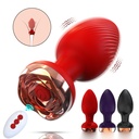 Vibrating Rose Butt Plug with Wireless Remote
