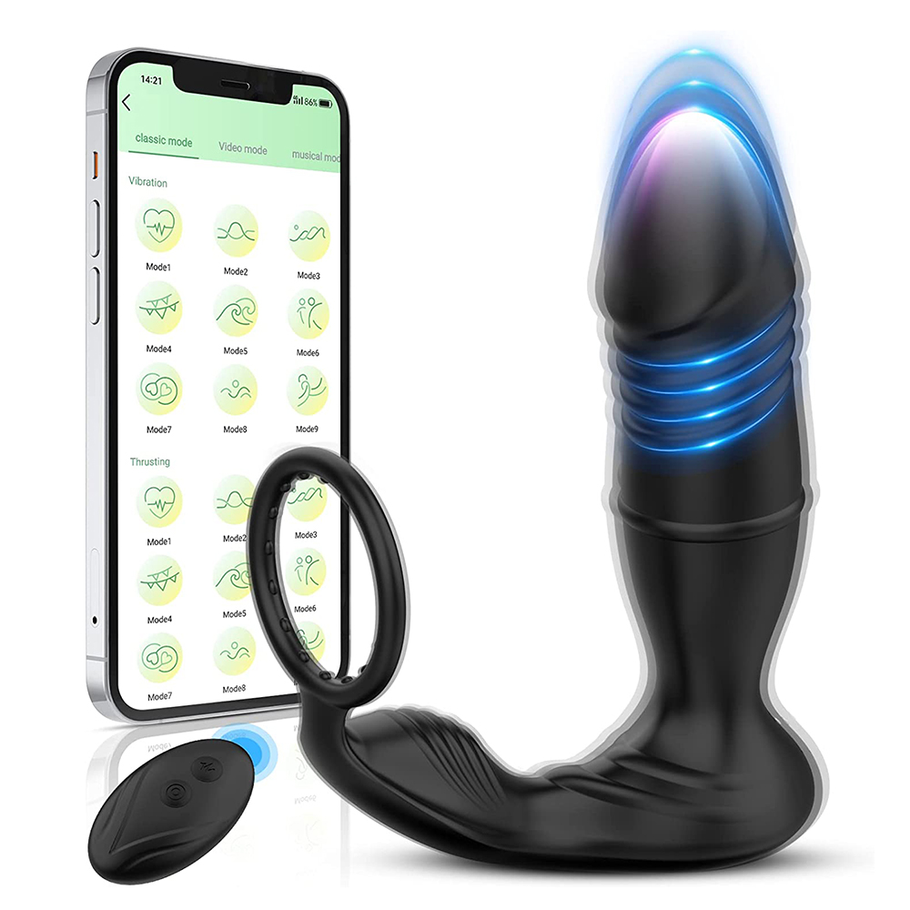 Premium Thrusting Prostate Vibrator with App & Cock Ring