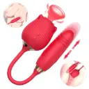 Rose Suction Vibrator with Thrusting Bullet