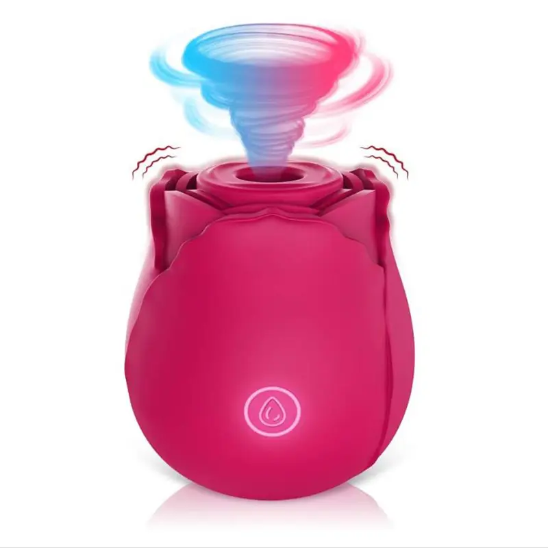 Rose Sucking and Licking Vibrator - 10 Speed USB Rechargeable (Red, Pink, Purple)