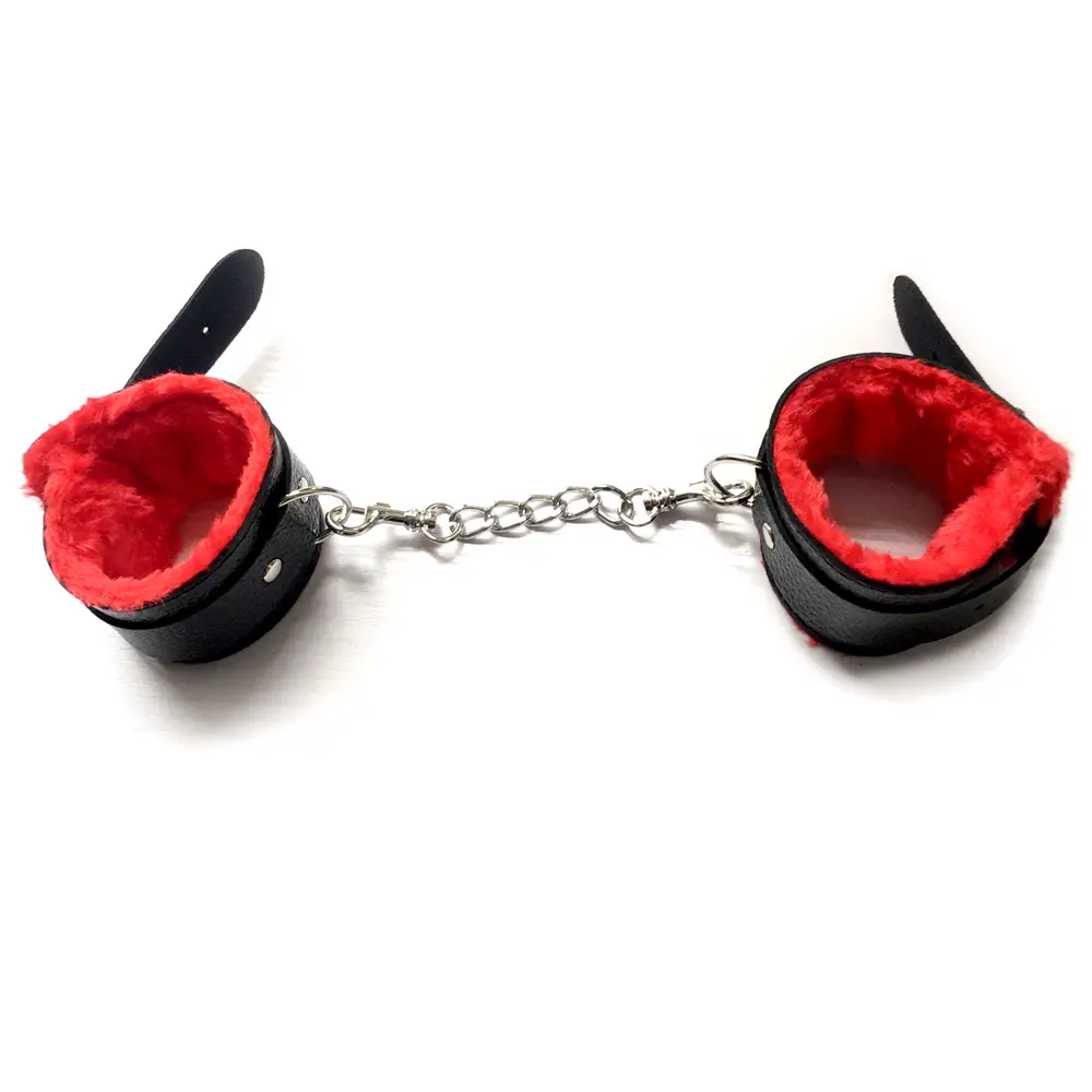 Adjustable Faux Leather Cuffs with Chain Link