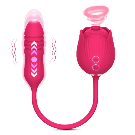 [XA064] Suck & Thrust Rose Vibrator