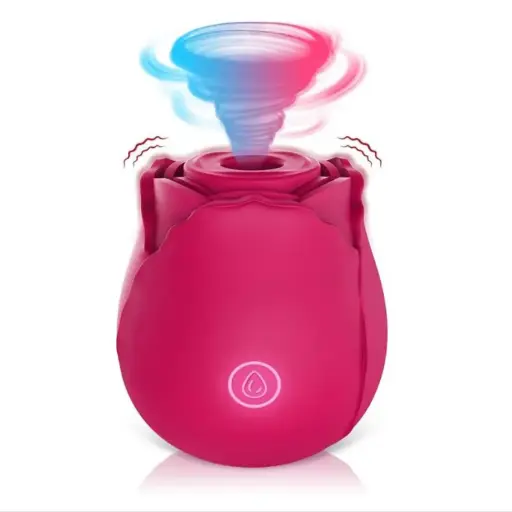 [XA068] Rose Sucking and Licking Vibrator - 10 Speed USB Rechargeable (Red, Pink, Purple)