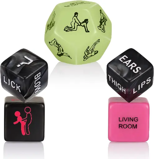 [XG809] 5-Piece Acrylic Erotic Dice Set for Couples