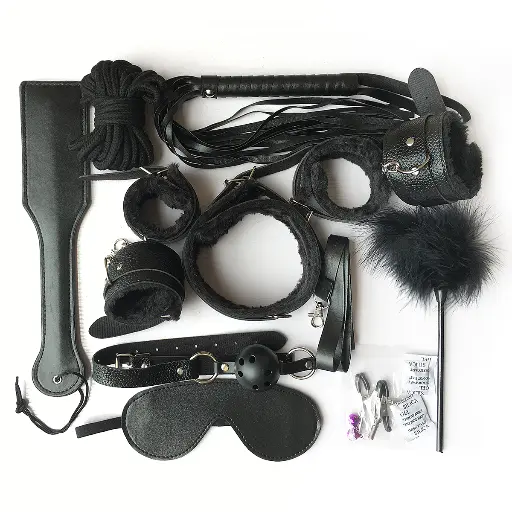[XG012] 10-Piece Faux Leather BDSM Kit with Accessories